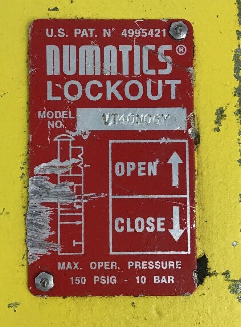 NUMATICS LOCKOUT VT40N06Y 150PSIG-10BAR LOCKOUT VALVE