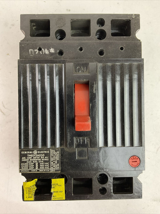 GE THED126030WL CIRCUIT BREAKER 2POLE 30AMP 600VAC