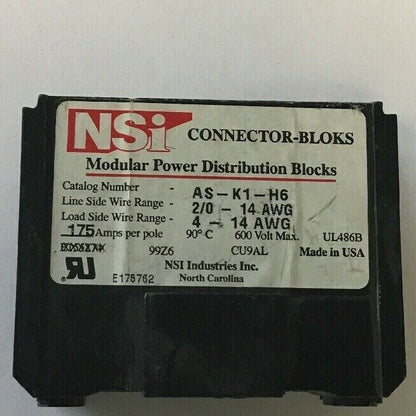 NSI AS-K1-H6 MODULAR POWER DISTRIBUTION BLOCK