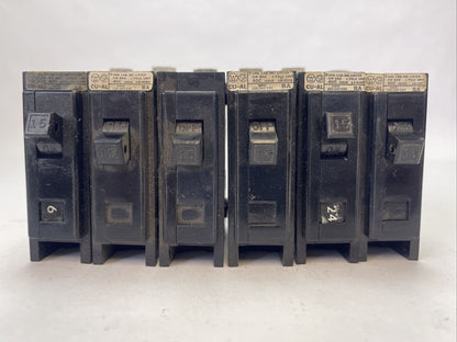 CUTLER HAMMER / WESTINGHOUSE BA115 CIRCUIT BREAKER 15A 1P 120/240VAC (LOT OF 6)