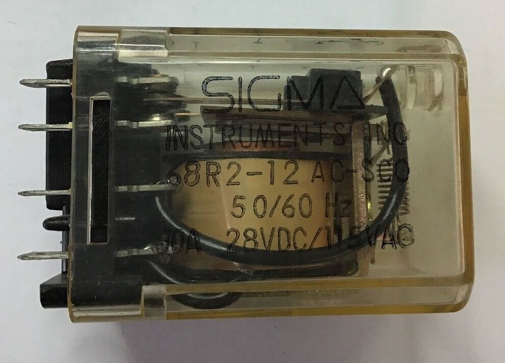 SIGMA 68R2-12AC-SCO RELAY 50/60HZ 10A 28VDC/115VAC