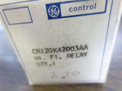 GENERAL ELECTRIC CR120K420 03AA TYPE K RELAY - 230V, 60Hz - NEW SURPLUS