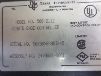 TEXAS INSTRUMENTS / SIEMENS 500-2112 - REMOTE BASE CONTROLLER
