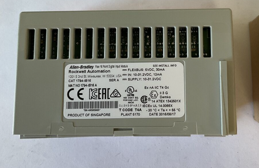 ALLEN BRADLEY  1794-IB16 16 POINT DIGITAL INPUT MODULE SER.A 10-31.2VDC 30MA
