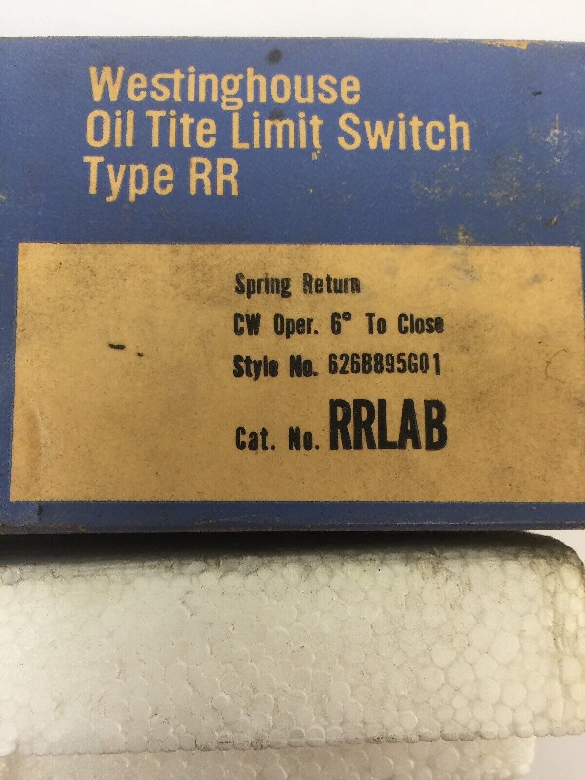 WESTINGHOUSE RRLAB OIL TITE LIMIT SWITCH 600VAC 10AMP