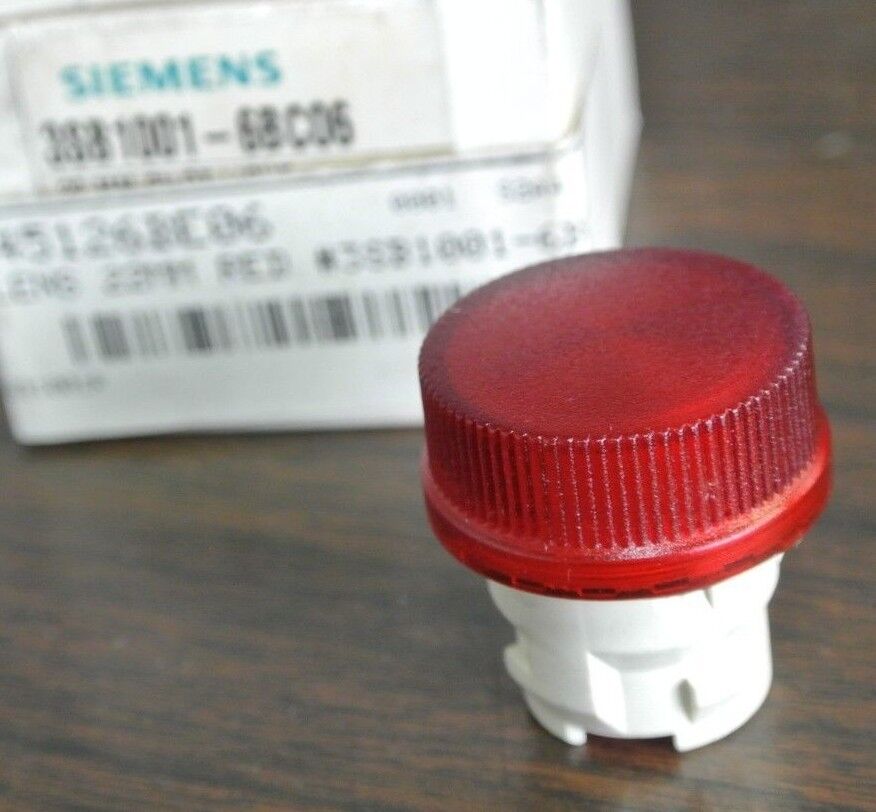 SIEMENS 3SB1001-6BC06 - LENS ASSEMBLY, 22mm, INDICATOR LIGHT - RED - NEW SURPLUS