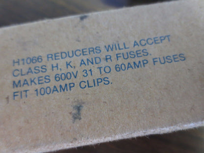 GOULD H1066 FUSE REDUCERS, 600V 100A to 60A - NEW SURPLUS - TWO PAIR / LOT of 4