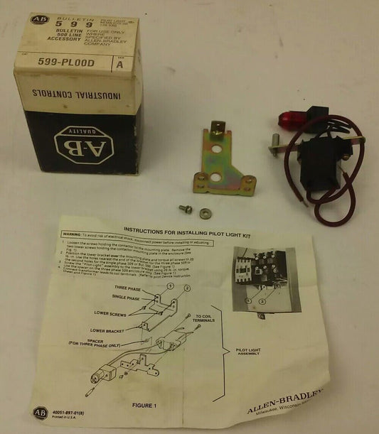 ALLEN BRADLEY 599-PL00D SER. A, PILOT LIGHT, 120VAC, NEMA SIZE 00, W/ X-227809