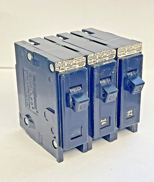 WESTINGHOUSE *LOT OF 3* - HQP1020 - 20A/1 POLE/240 VAC/QUICKLAG -NEW