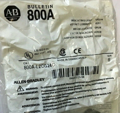 ALLEN BRADLEY 800A-L2CG24C INDICATING LIGHT SER.B GREEN