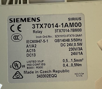 SIEMENS 3TX7014-1AM00 RELAY 24VDC 0.5W 230V 3A ***LOTOF3***