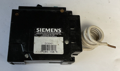 SIEMENS Q120AF CIRCUIT BREAKER 20A 10KA 120VAC 50/60HZ