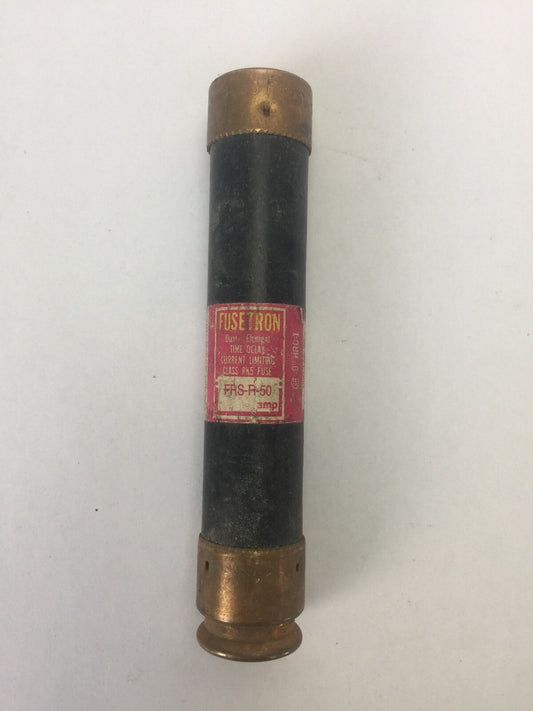 FUSETRON FRS-R-50 CLASS RK5 DUAL ELEMENT TIME DELAY FUSE 600VAC (LOT OF 3)