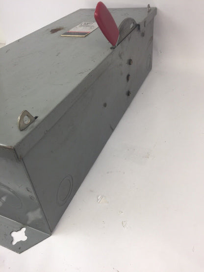 WESTINGHOUSE HUN363 HEAVY DUTY SAFETY SWITCH 100AMP 600VAC 75HP TYPE 1 ENCLOSURE