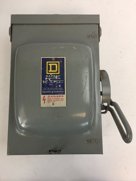 SQUARE D H221NRB SERIES D1 FUSIBLE SAFETY SWITCH 30A 240VAC 125/250VDC 2POLE