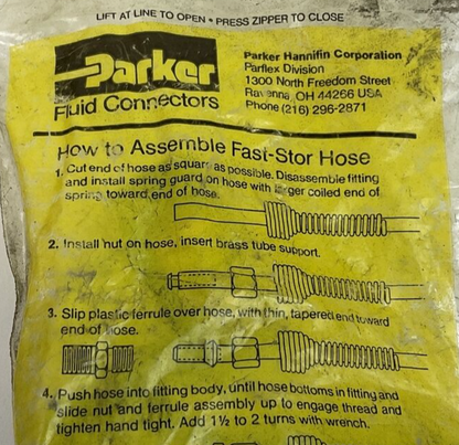 PARKER FAST-STOR FLUID CONNECTORS****LOTOF15****