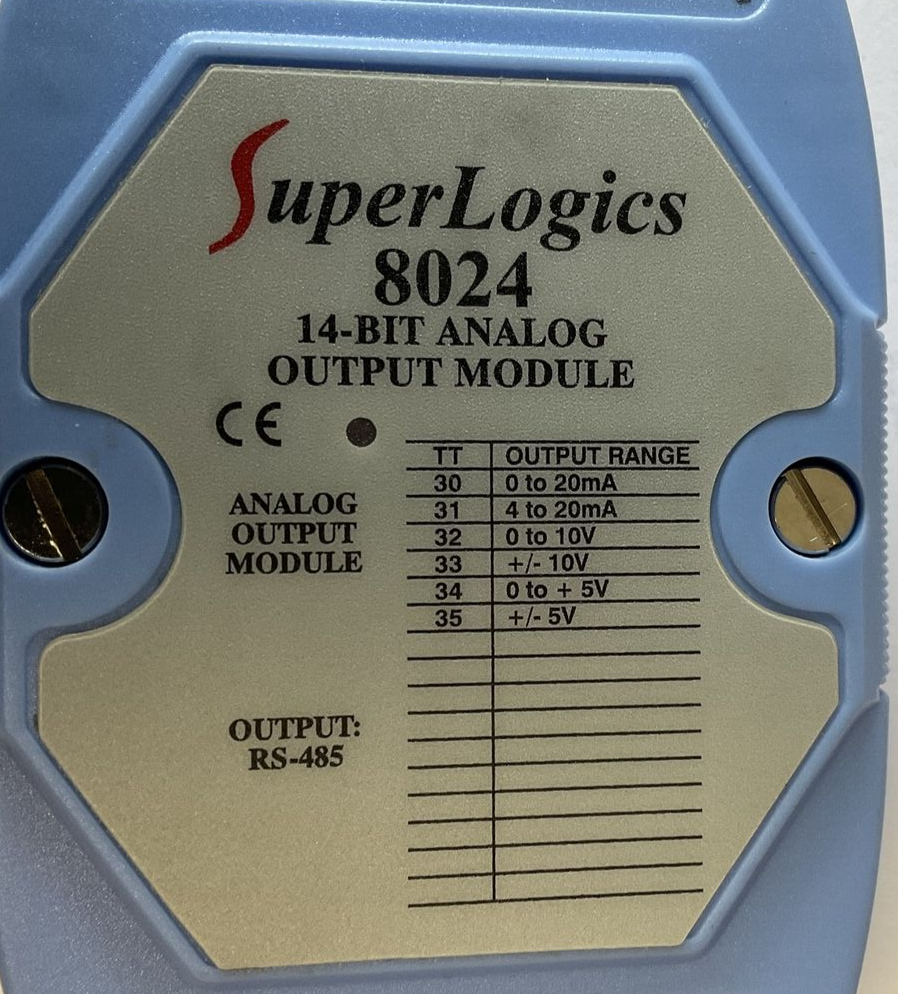 SUPERLOGICS 8024 14-BIT ANALOG OUTPUT MODULE 10V 20MA I7024CR00008HEX00042