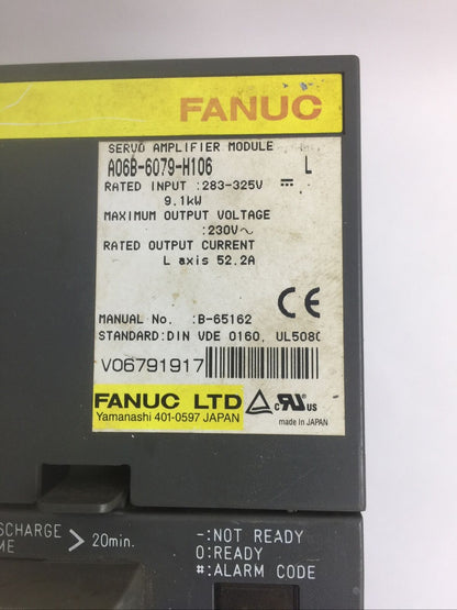 FANUC A06B-6079-H106 SERVO AMPLIFIER MODULE INPUT 283-325VDC OUTPUT 230VAC