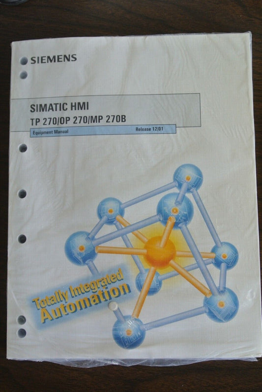 SIEMENS 6AV6591-1DC20-0AB0 SIMATIC HMI EQUIPMENT MANUAL - TP270/OP, 270/MP, 270B
