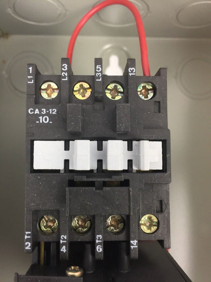 SPRECHER + SCHUH CA3-12 CONTACTOR CT3-12 OVERLOAD RELAY WITH ENCLOSURE RESET