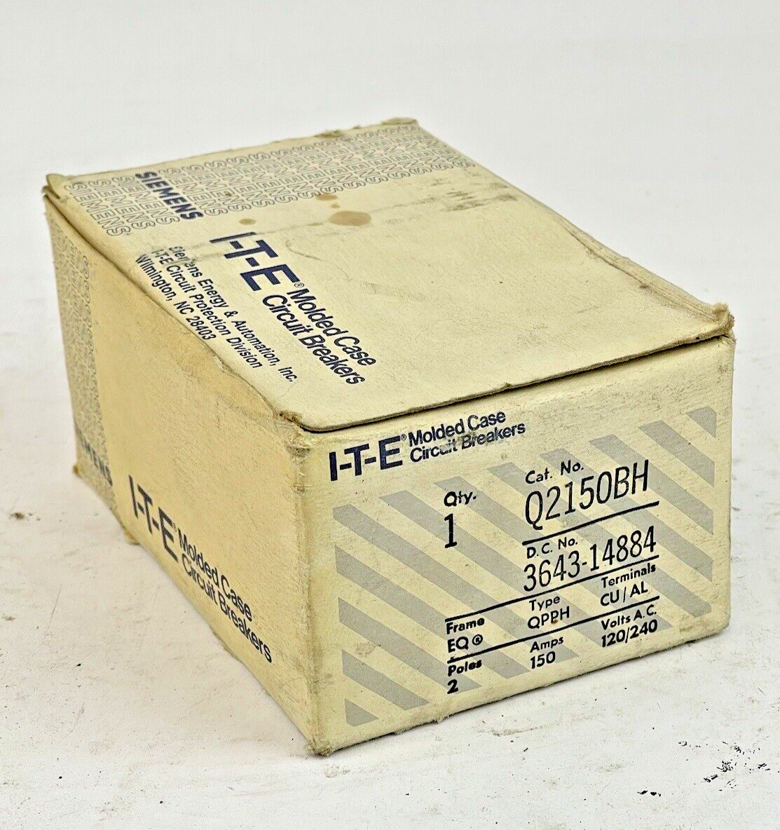 ITE / SIEMENS - Q2150BH - 1 EQ, 2 POLE, 150 A, 120/240 VAC CIRCUIT BREAKER