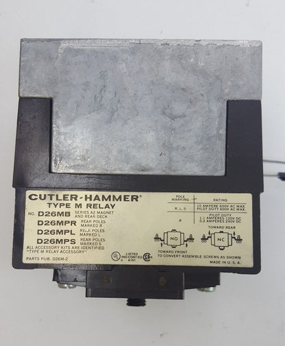 Cutler Hammer D26MB Type M Relay