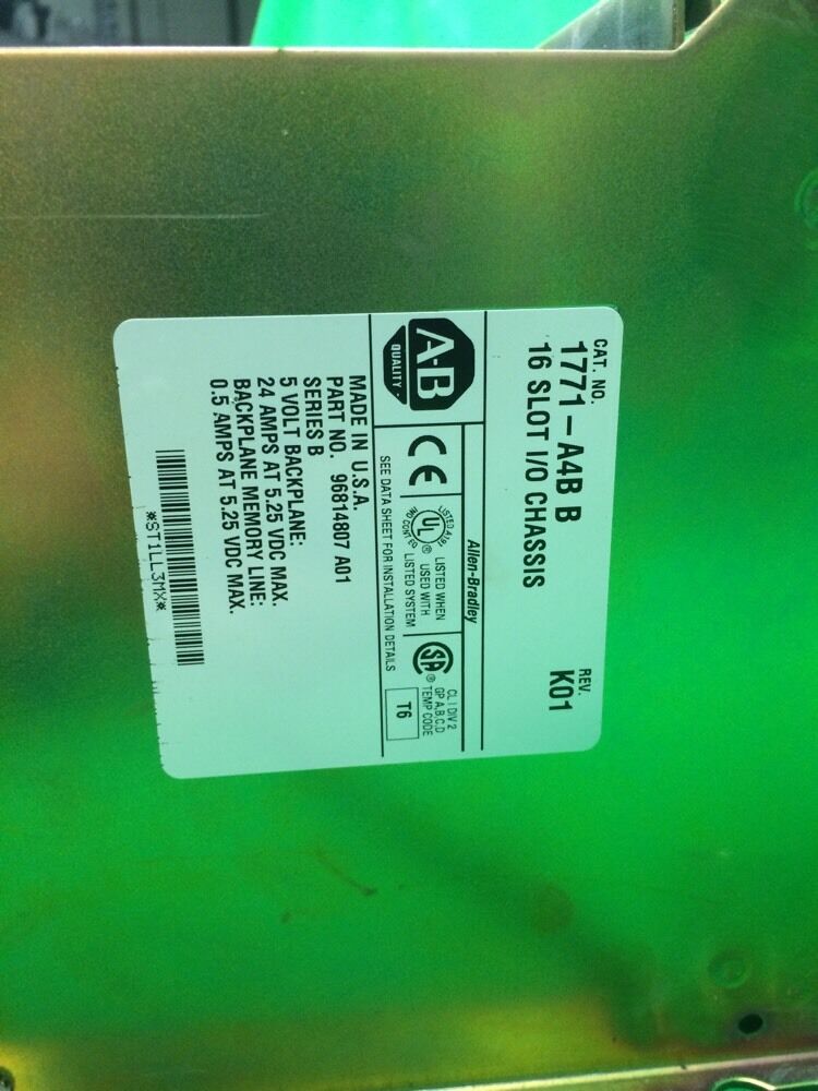 ALLEN-BRADLEY 1771-A4B 16 SLOT I/O CHASSIS PLC CONTROLLER RACK REV. K01