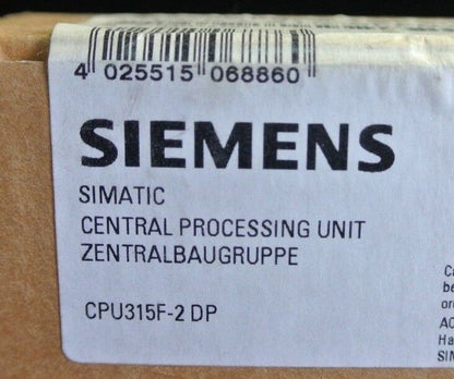 SIEMENS 6ES7 315-6FF01-0AB0 - SIMATIC CENTRAL PROCESSING UNIT CPU315F-2 DP