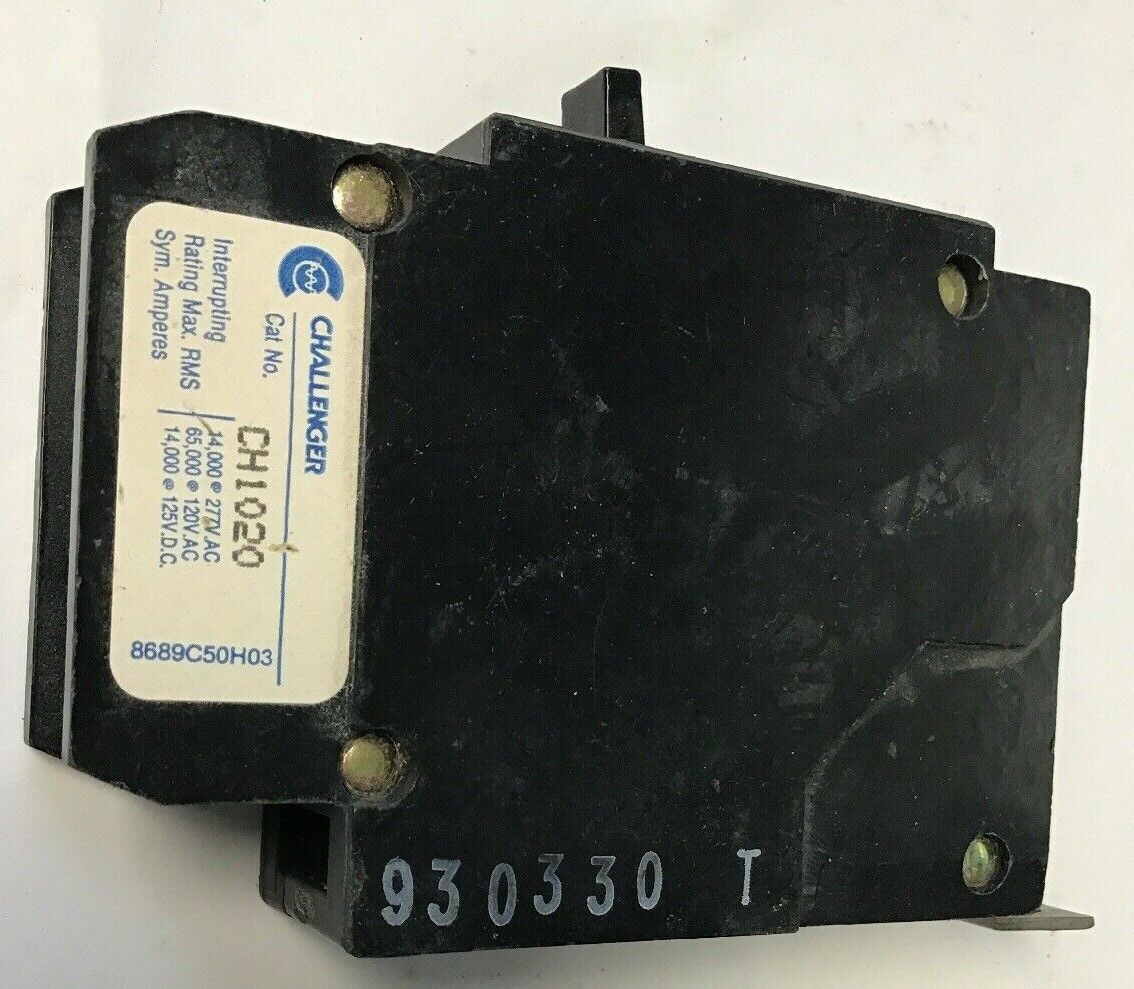 CUTLER HAMMER CH1020 CRICUIT BREAKER 20A 1POLE 277VAC/125VDC BOLT-ON***LOTOF3***