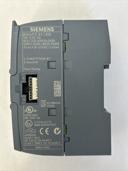 SIEMENS 6ES7 232-4HD30-0XB0 SIMATIC S7-1200 ANALOG OUTPUT MODULE SUPPLY 24VDC