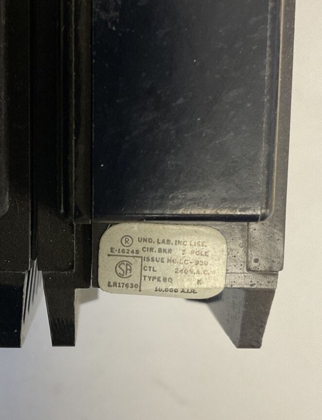 CHALLENGER BQ2C050 CIRCUIT BREAKER 50A 120/240VAC TYP BQC 2POLE