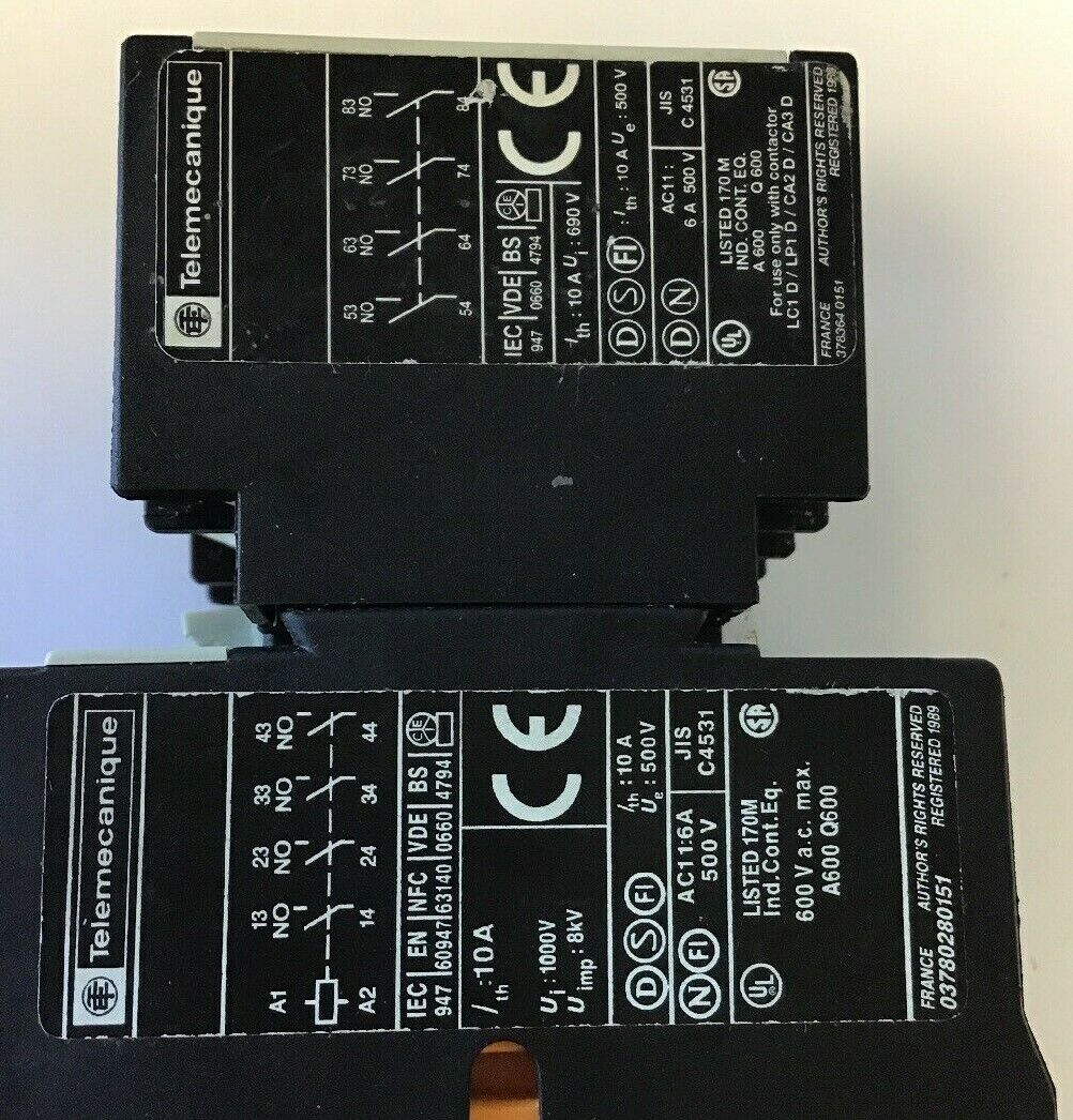 TELEMECANIQUE LA DN 40 W/LA4 DE 1E CONTACT 600VAC 10A