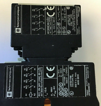 TELEMECANIQUE LA DN 40 W/LA4 DE 1E CONTACT 600VAC 10A