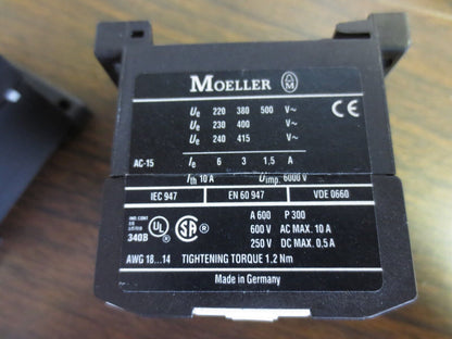 KLOCKNER-MOELLER DIL ER-22 CONTACTOR RELAY - 22E - LOT of 2