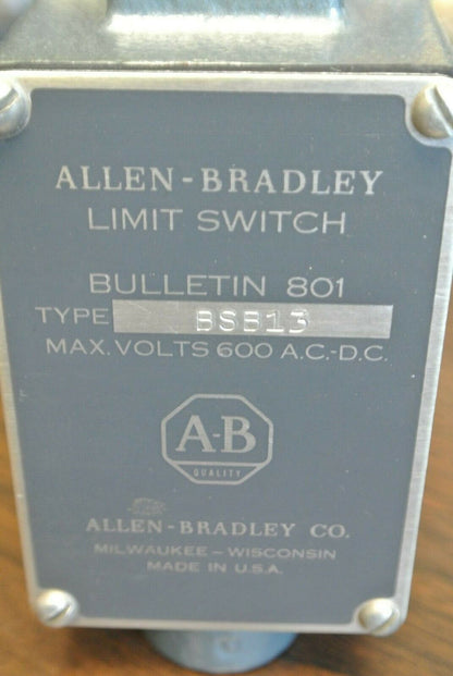 ALLEN-BRADLEY 801-BSB13 Ser. A / LIMIT SWITCH / 600V AC-DC / NEW SURPLUS