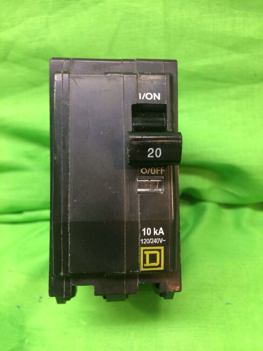 Square D type TIPO QOB 20A 120/240VAC circuit breaker 2 Pole