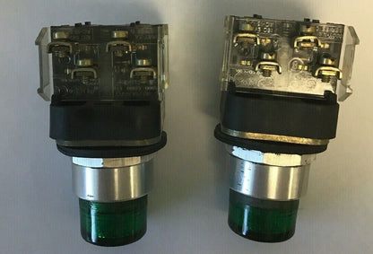 ALLEN BRADLEY 800T-QB24 SERIES T GREEN PUSH BUTTON 24V AC/DC LAMP#757(LOTOF2)