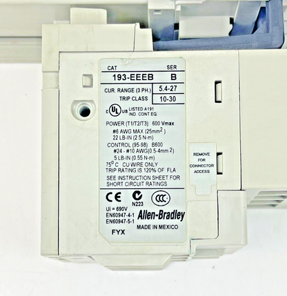 ALLEN BRADLEY -193-EEEB SER. B - 100-C23A*10 SER. C 25VDC - 100-FSD250 A COMBO