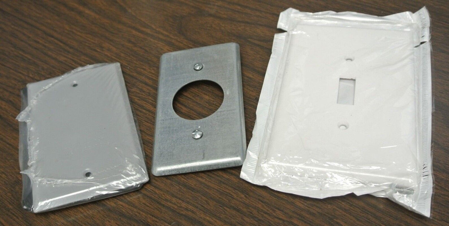 LOT of 3 / GANG COVER, GRAY / SWITCH COVER, WHITE / OUTLET COVER / NEW SURPLUS