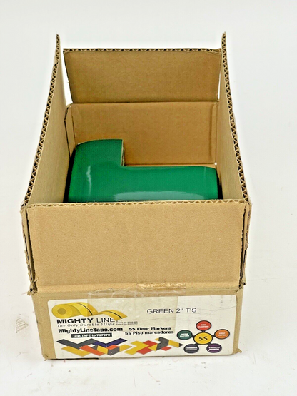 MIGHTY LINE TAPE - GREEN T - BOX of 60 T'S - INDUSTRIAL TAPE - 6"X6"X2"