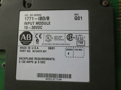 ALLEN-BRADLEY 1771-IBD/B INPUT MODULE 10-30VDC - Rev. G01