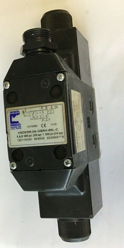 CONTINENTAL HYDRAULICS VSD03M-2A-GB5H-60L-C DIRECTIONAL VALVE 120/110VAC60/50HZ