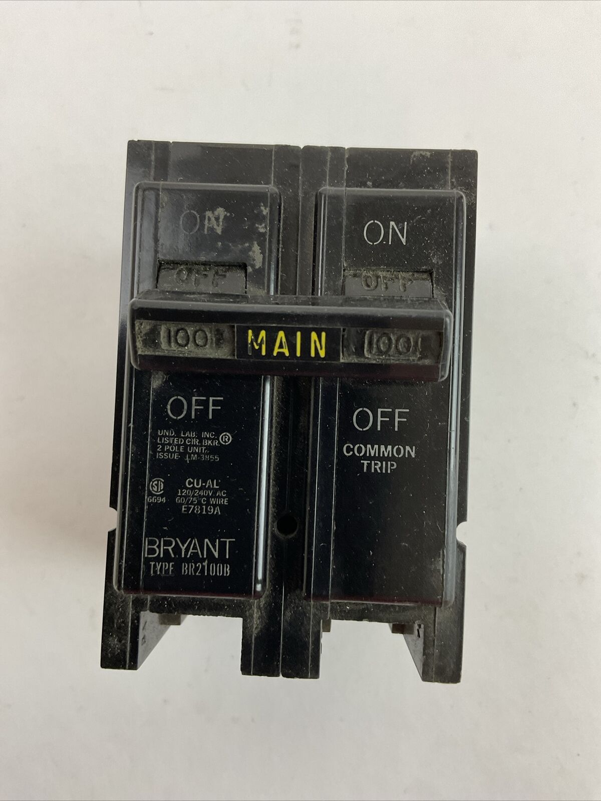 BRYANT BR2100B CIRCUIT BREAKER 2POLE 100AMP 120/240VAC