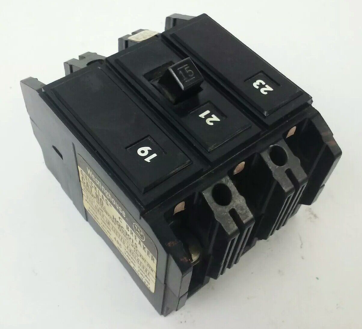 WESTINGHOUSE HQC3015 QUICKLAG C CIRCUIT BREAKER 3P 240VAC 15A TYPE HQC