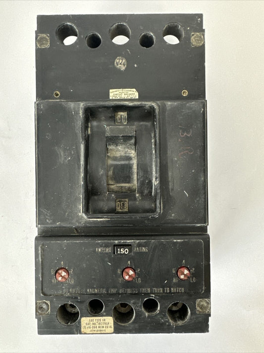 WESTINGHOUSE JA3150C AB DE-ION CIRCUIT BREAKER 3POLE 150A 600VAC