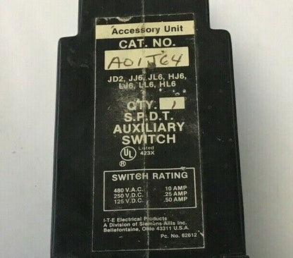 ITE S.P.D.T. AUXILIARY SWITCH AO1J64 480VAC/250VDC 10A