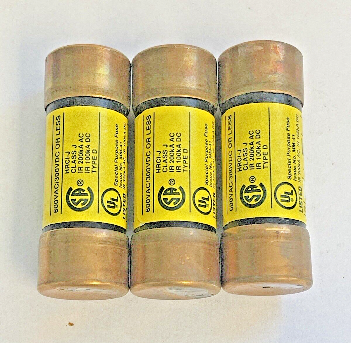 BUSS *LOT OF 3* - LPJ-12SP - LOW-PEAK DUAL-ELEMENT, TIME-DELAY FUSE- 12A, 600VAC