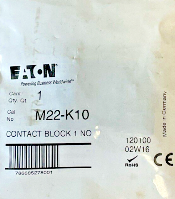 EATON M22-K10 CONTACT BLOCK 6KV 500V ****LOTOF3****