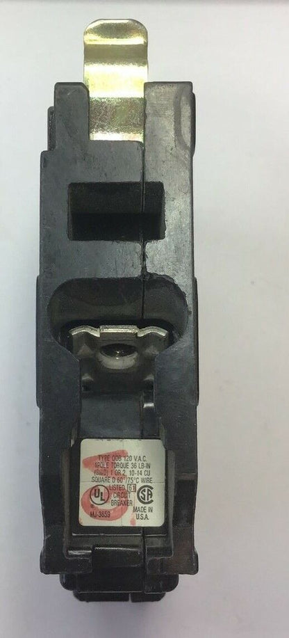 SQUARE D QOB1115 CIRCUIT BREAKER TORQUE/ALLEN HEAD 15A 120VAC 1POLE