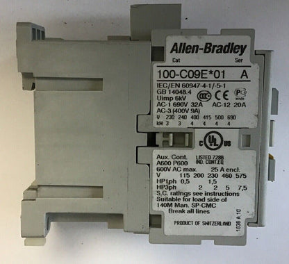 ALLEN BRADLEY 100-C09E*01 CONTACTOR RELAY 600VAC
